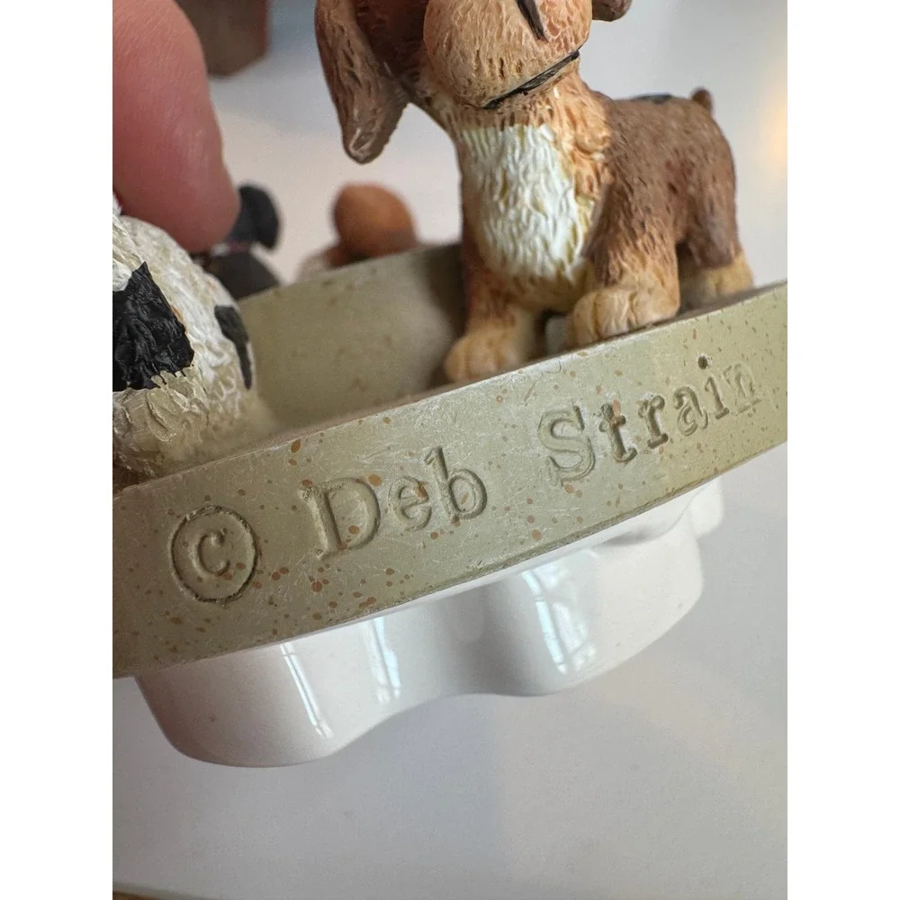 VTG Deb Strain Candle Capper Dogs Figurine Puppy‎ Decor Farmhouse Style